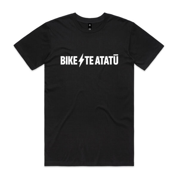 Bike Te Atatū WHITE PRINT: Men's sizing Staple t-shirt Thumbnail