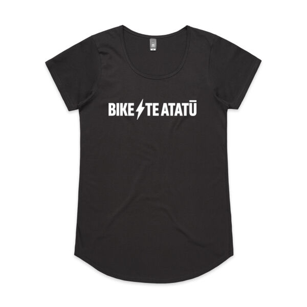 Bike Te Atatū WHITE PRINT: Women's sizing Mali t-shirt Thumbnail